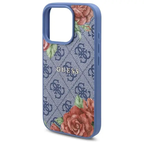 Guess 4G Flowers Print MagSafe case for iPhone 16 Pro Max - blue - Cell phone cases and covers<<<HurtelXML