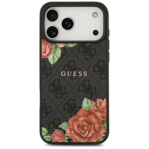 Guess 4G Flowers Print MagSafe case for iPhone 17 Pro - black - Cell phone cases and covers<<<HurtelXML