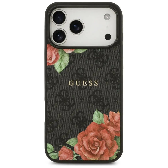 Guess 4G Flowers Print MagSafe case for iPhone 17 Pro - black - Cell phone cases and covers<<<HurtelXML