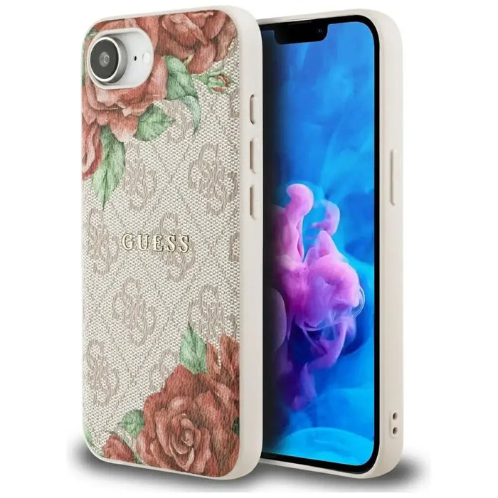 Guess 4G Flowers Print MagSafe iPhone 16e Case - Pink - Cell phone cases and covers<<<HurtelXML