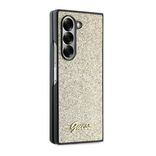 Guess 4G Glitter Script Case for Samsung Galaxy Z Fold 6 - Gold - Cell phone cases and covers<<<HurtelXML