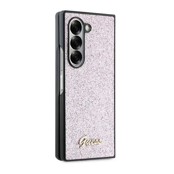Guess 4G Glitter Script Case for Samsung Galaxy Z Fold 6 - Pink - Cell phone cases and covers<<<HurtelXML