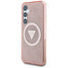 Guess 4G Glitter Triangle Buttons MagSafe Case for Samsung Galaxy S25 Pink - Cell phone cases and covers<<<HurtelXML