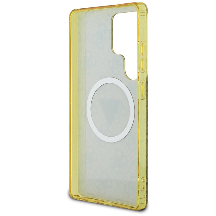 Guess 4G Glitter Triangle Buttons MagSafe Case for Samsung Galaxy S25 Ultra Brown - Cell phone cases