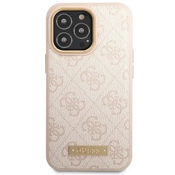 Guess 4G Logo Plate MagSafe case for iPhone 14 Pro Max - pink - Cell phone cases and covers<<<HurtelXML