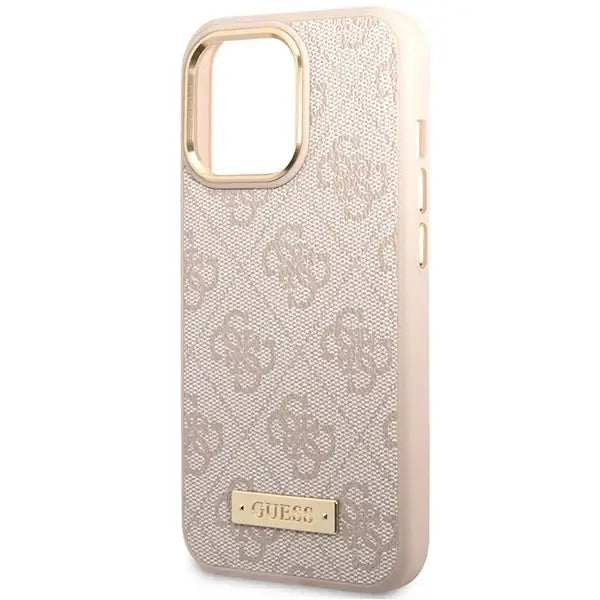Guess 4G Logo Plate MagSafe case for iPhone 14 Pro Max - pink - Cell phone cases and covers<<<HurtelXML