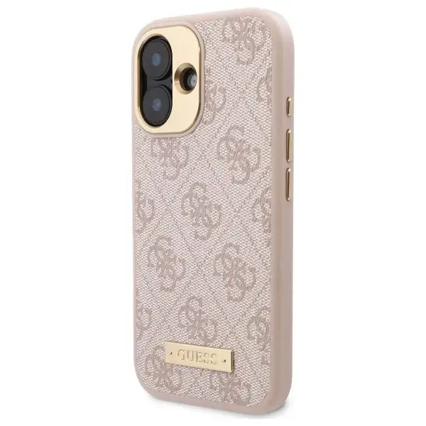 Guess 4G Logo Plate MagSafe Case for iPhone 16 Plus - Pink - Cell phone cases and covers<<<HurtelXML