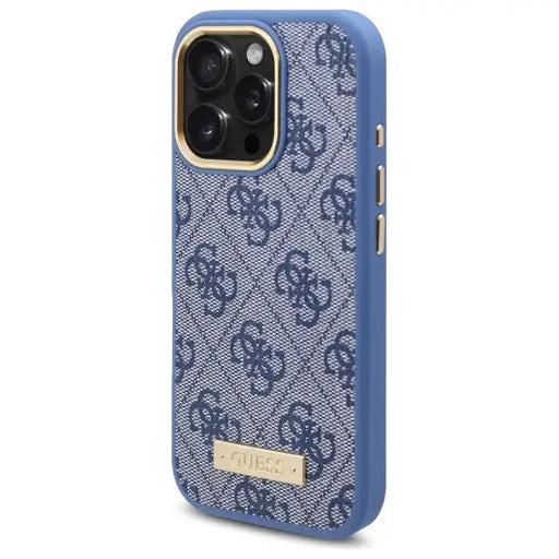 Guess 4G Logo Plate MagSafe Case for iPhone 16 Pro - Blue - Cell phone cases and covers<<<HurtelXML