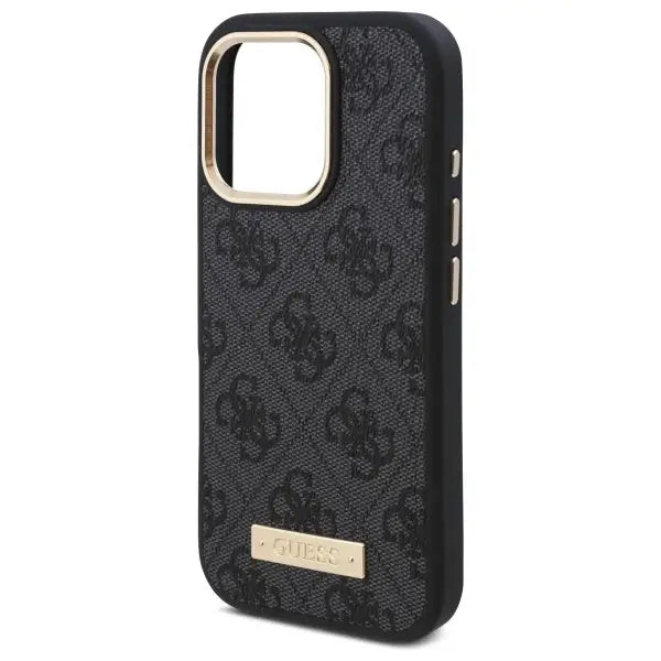 Guess 4G Logo Plate MagSafe Case for iPhone 16 Pro Max - Black - Cell phone cases and covers<<<HurtelXML