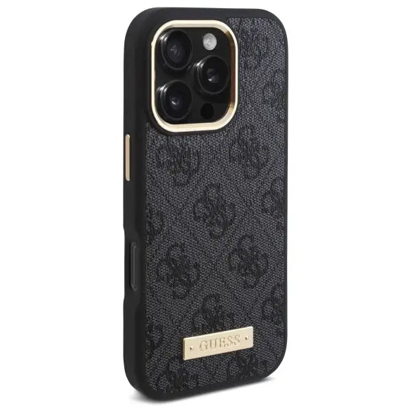 Guess 4G Logo Plate MagSafe Case for iPhone 16 Pro Max - Black - Cell phone cases and covers<<<HurtelXML