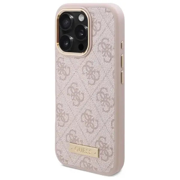 Guess 4G Logo Plate MagSafe Case for iPhone 16 Pro Max - Pink - Cell phone cases and covers<<<HurtelXML