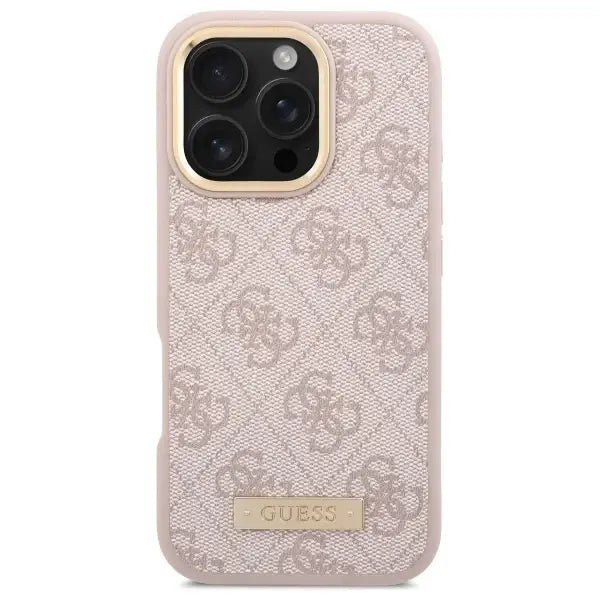 Guess 4G Logo Plate MagSafe Case for iPhone 16 Pro Max - Pink - Cell phone cases and covers<<<HurtelXML