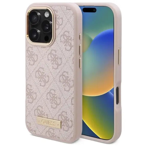 Guess 4G Logo Plate MagSafe Case for iPhone 16 Pro Max - Pink - Cell phone cases and covers<<<HurtelXML