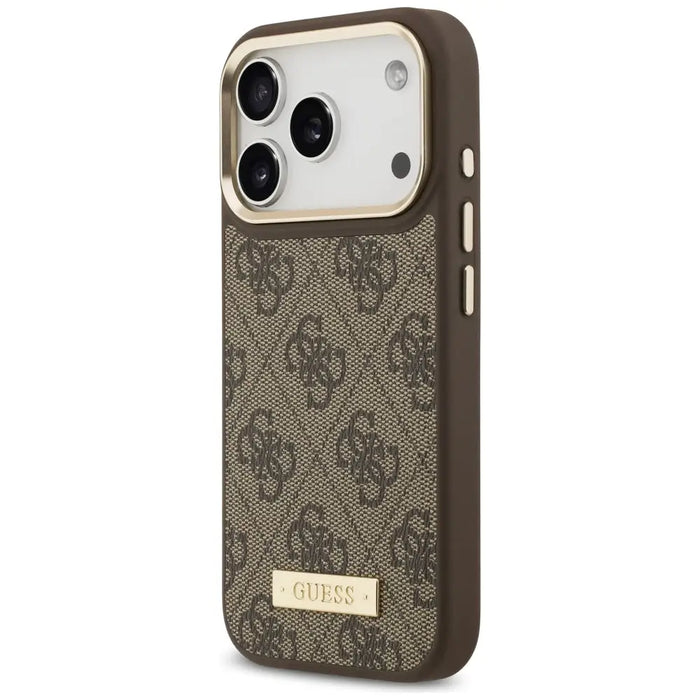 Guess 4G Logo Plate MagSafe case for iPhone 17 Pro - brown - Cell phone cases and covers<<<HurtelXML