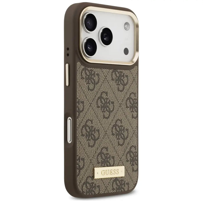 Guess 4G Logo Plate MagSafe case for iPhone 17 Pro - brown - Cell phone cases and covers<<<HurtelXML