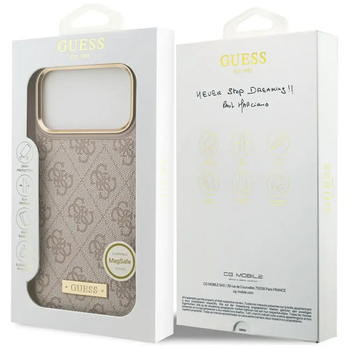 Guess 4G Logo Plate MagSafe Case for iPhone 17 Pro Max - Pink - Cell phone cases and covers<<<HurtelXML
