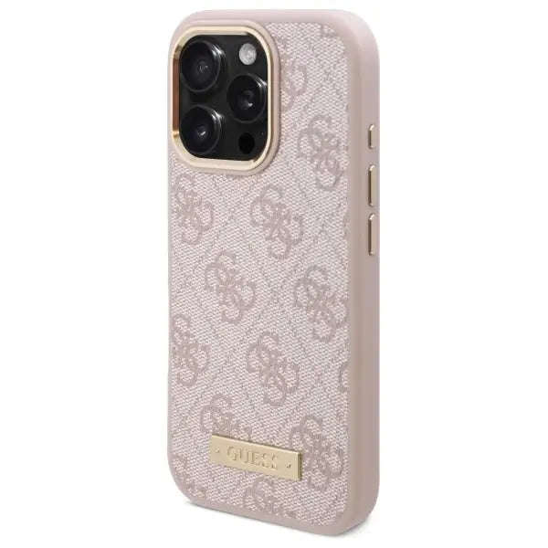Guess 4G Logo Plate MagSafe iPhone 16 Pro Case - Pink - Cell phone cases and covers<<<HurtelXML