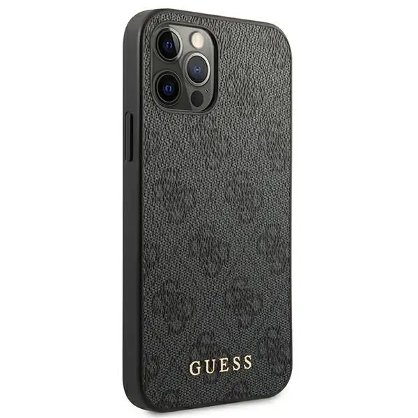 Guess 4G Metal Gold Logo Case for iPhone 12 / 12 Pro - Gray - Cell phone cases and covers<<<HurtelXML