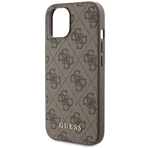 Guess 4G Metal Gold Logo case for iPhone 15 - brown - Cell phone cases and covers<<<HurtelXML