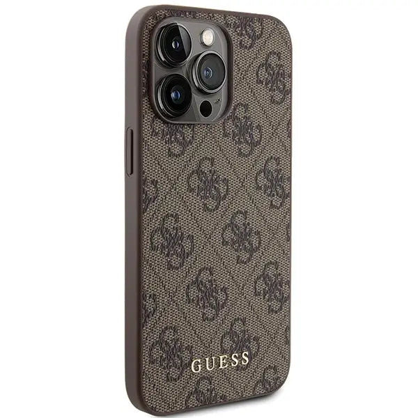 Guess 4G Metal Gold Logo case for iPhone 15 Pro Max - brown - Cell phone cases and covers<<<HurtelXML