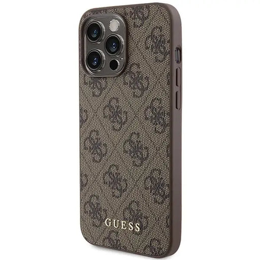 Guess 4G Metal Gold Logo case for iPhone 15 Pro Max - brown - Cell phone cases and covers<<<HurtelXML