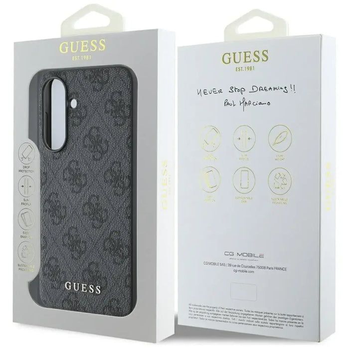 Guess 4G Metal Gold Logo Case for Samsung Galaxy A36 - Black - Cell phone cases and covers<<<HurtelXML