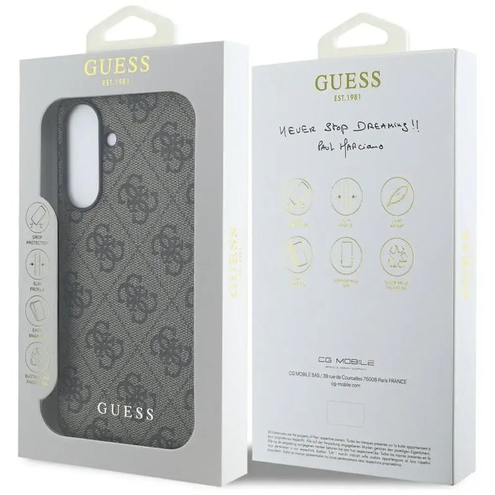 Guess 4G Metal Gold Logo Case for Samsung Galaxy A36 - Brown - Cell phone cases and covers<<<HurtelXML