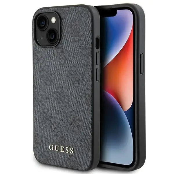 Guess 4G Metal Gold Logo iPhone 15 Case - Gray - Cell phone cases and covers<<<HurtelXML