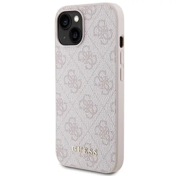 Guess 4G Metal Gold Logo iPhone 15 Plus Case - Pink - Cell phone cases and covers<<<HurtelXML
