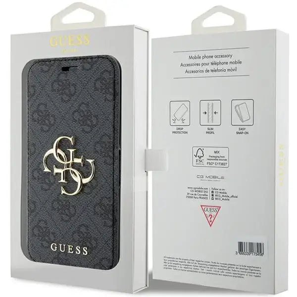 Guess 4G Metal Logo case for iPhone 15 / 14 / 13 - gray - Cell phone cases and covers<<<HurtelXML