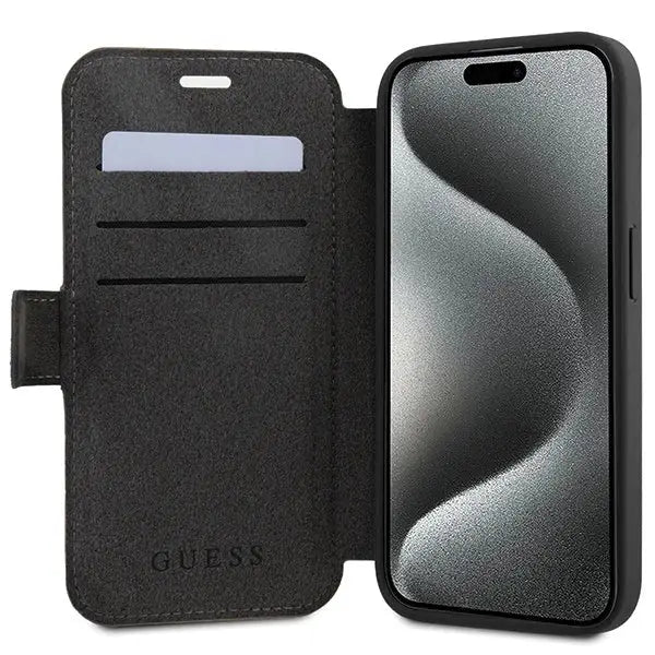 Guess 4G Metal Logo case for iPhone 15 / 14 / 13 - gray - Cell phone cases and covers<<<HurtelXML