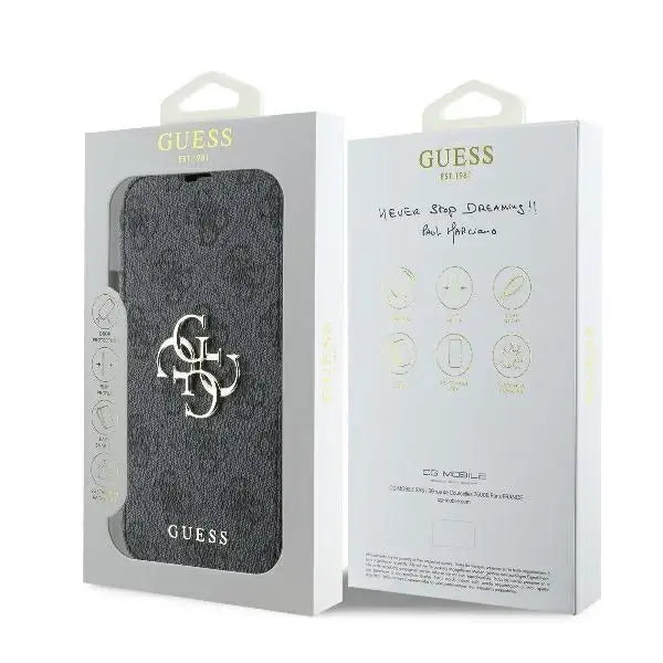 Guess 4G Metal Logo iPhone 16 Plus Case - Black - Cell phone cases and covers<<<HurtelXML