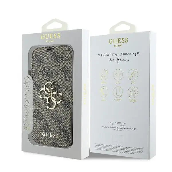 Guess 4G Metal Logo iPhone 16 Plus Case - Brown - Cell phone cases and covers<<<HurtelXML