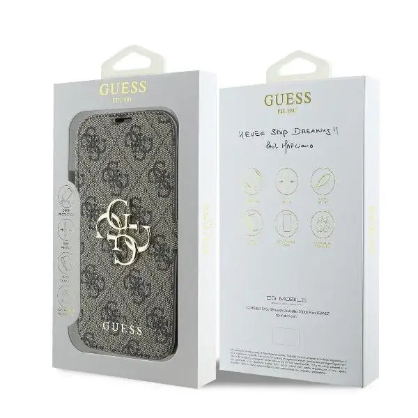 Guess 4G Metal Logo iPhone 16 Pro Case - Brown - Cell phone cases and covers<<<HurtelXML