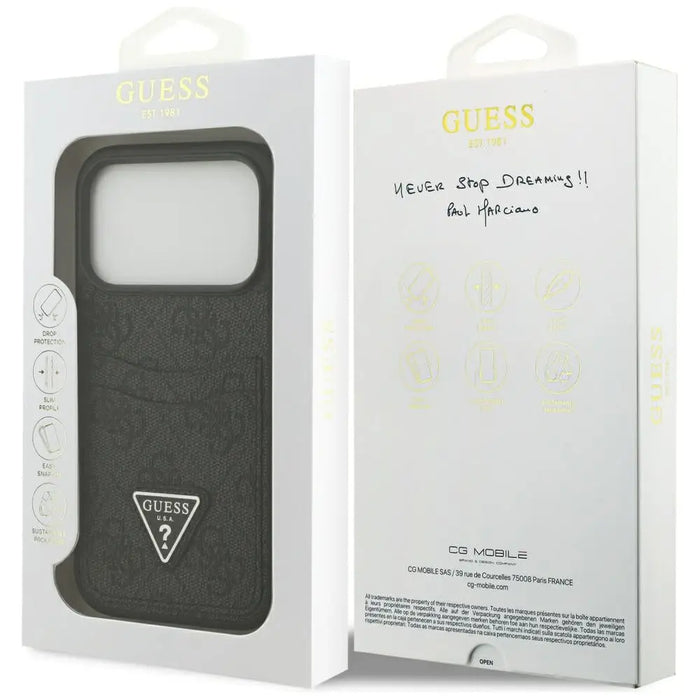 Guess 4G nauble Card Triangle case for iPhone 17 Pro - black - Cell phone cases and covers<<<HurtelXML