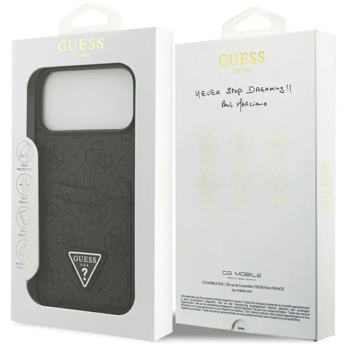 Guess 4G nauble Card Triangle case for iPhone 17 Pro Max - black - Cell phone cases and covers<<<HurtelXML