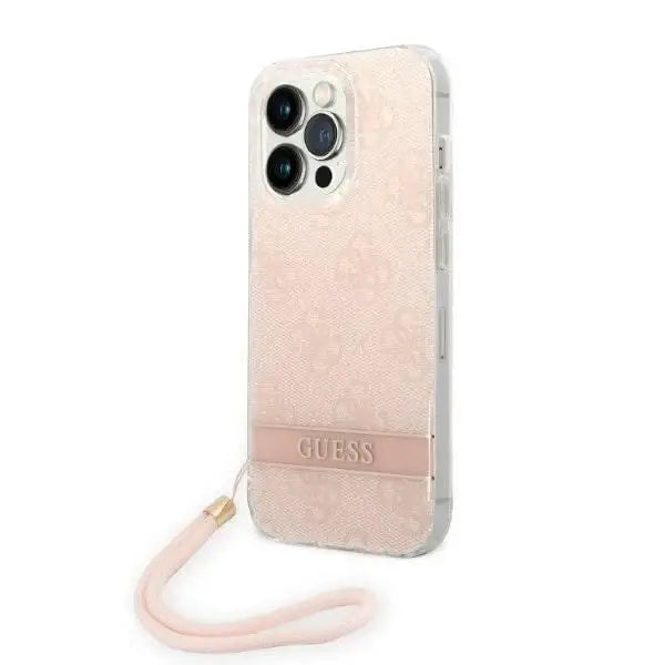 Guess 4G Print Strap iPhone 14 Pro Case - Pink - Cell phone cases and covers<<<HurtelXML