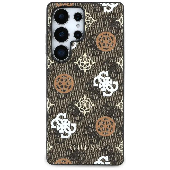 Guess 4G Printed Colored Peony Pattern MagSafe Case for Samsung Galaxy S25 Ultra Brown - Cell phone cases