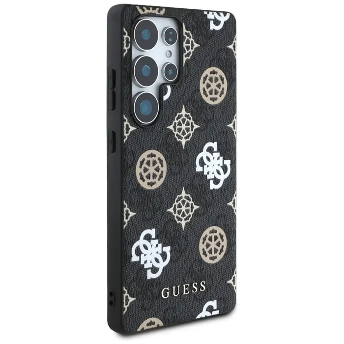 Guess 4G Printed Colored Peony Pattern MagSafe Case for Samsung Galaxy S25 Ultra Black - Cell phone cases