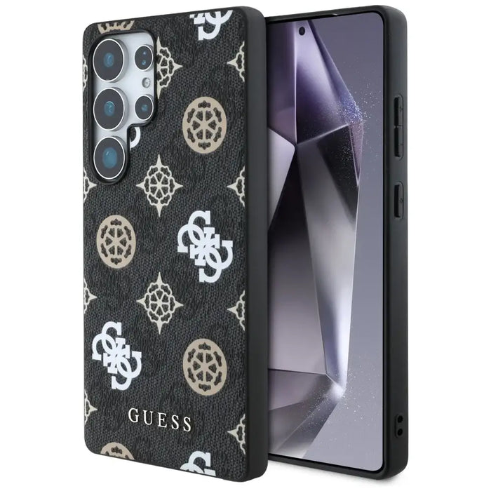 Guess 4G Printed Colored Peony Pattern MagSafe Case for Samsung Galaxy S25 Ultra Black - Cell phone cases