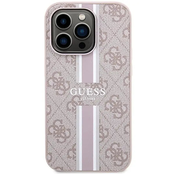Guess 4G Printed Stripes MagSafe case for iPhone 15 Pro Max - pink - Cell phone cases and covers<<<HurtelXML