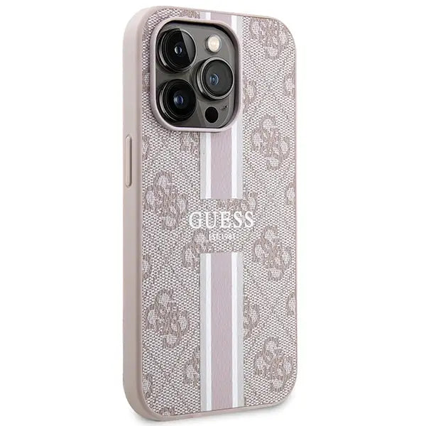 Guess 4G Printed Stripes MagSafe case for iPhone 15 Pro Max - pink - Cell phone cases and covers<<<HurtelXML