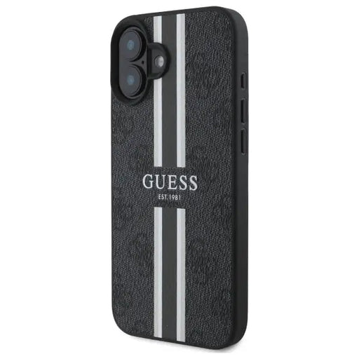 Guess 4G Printed Stripes MagSafe case for iPhone 16 - black - Cell phone cases and covers<<<HurtelXML