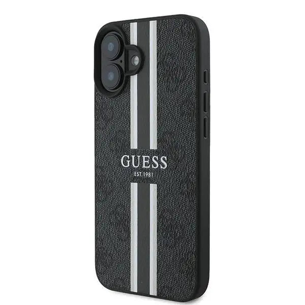 Guess 4G Printed Stripes MagSafe case for iPhone 16 Plus - black - Cell phone cases and covers<<<HurtelXML