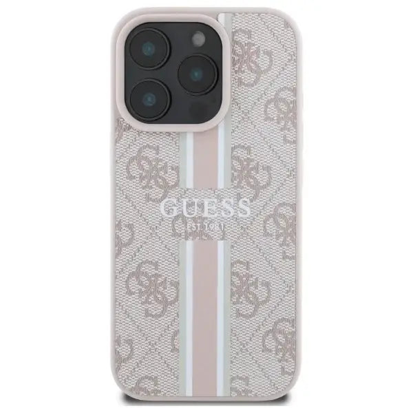 Guess 4G Printed Stripes MagSafe Case for iPhone 16 Pro Max - Pink - Cell phone cases and covers<<<HurtelXML