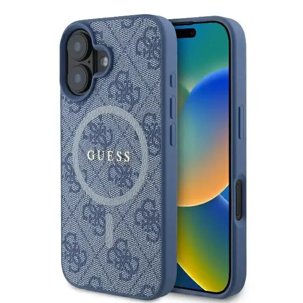 Guess 4G Ring Classic Logo MagSafe case for iPhone 16 Plus - blue - Cell phone cases and covers<<<HurtelXML