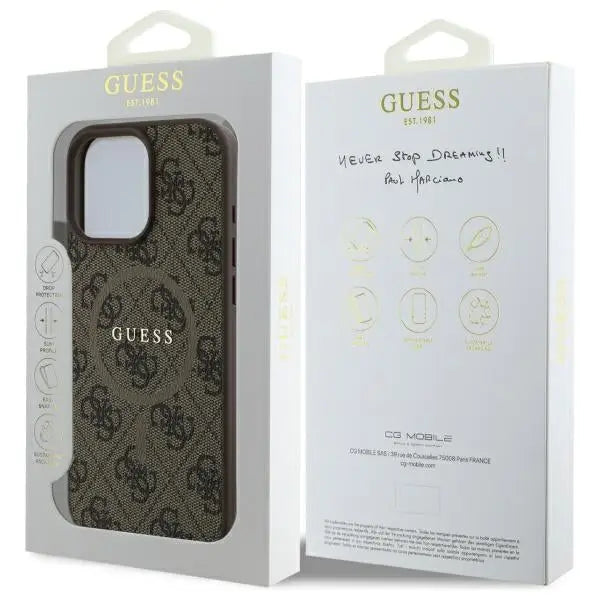 Guess 4G Ring Classic Logo MagSafe Case for iPhone 16 Pro Max - Brown - Cell phone cases and covers<<<HurtelXML