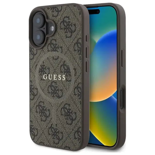 Guess 4G Ring Classic Logo MagSafe iPhone 16 Case - Brown - Cell phone cases and covers<<<HurtelXML