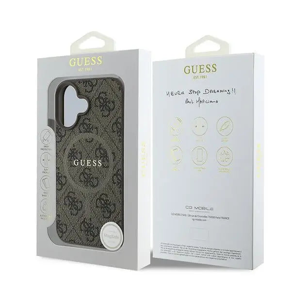 Guess 4G Ring Classic Logo MagSafe iPhone 16 Plus Case - Brown - Cell phone cases and covers<<<HurtelXML