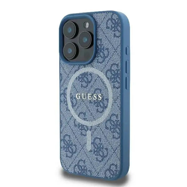 Guess 4G Ring Classic Logo MagSafe iPhone 16 Pro Case - Blue - Cell phone cases and covers<<<HurtelXML